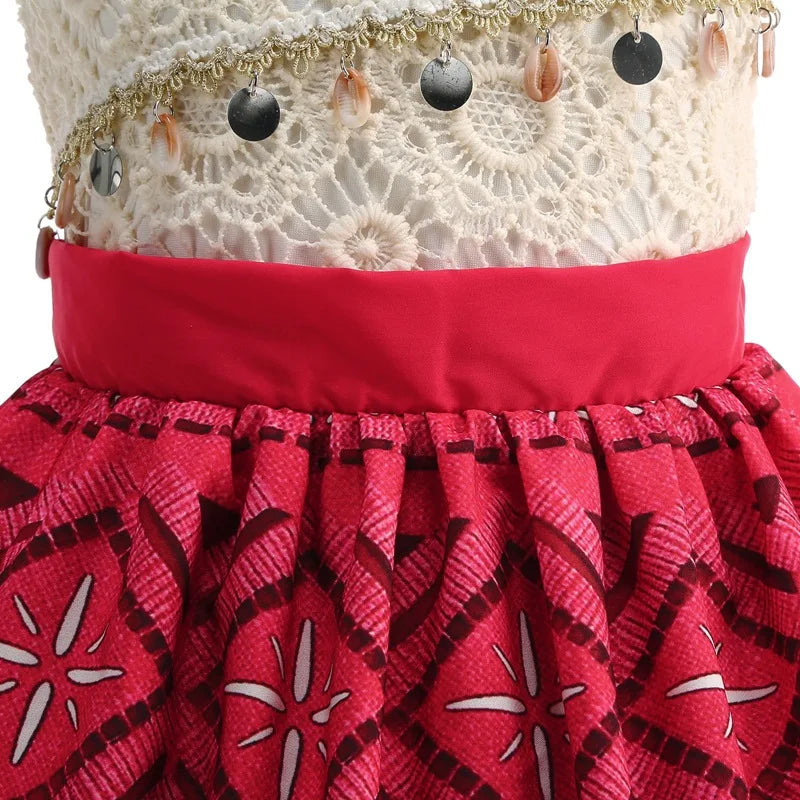 Moana Ocean Adventure Girls Costume New Movie Moana 2 Dress Vaiana Princess Kid Costume Halloween Disguise Carnival Party Dress