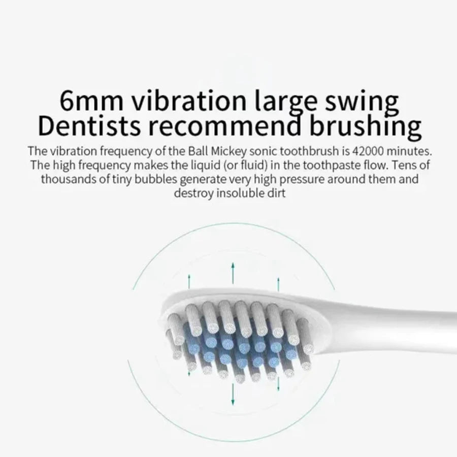 Electric Ultrasonic Toothbrush - USB Charging Waterproof Adult Toothbrush