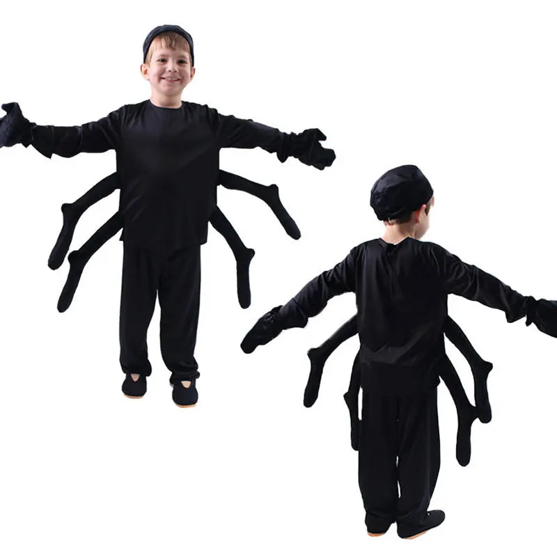 Halloween Kids Animal Play Costumes Spider Modeling Cosplay Suit Children's Stage Performance Costume Set 2024 New