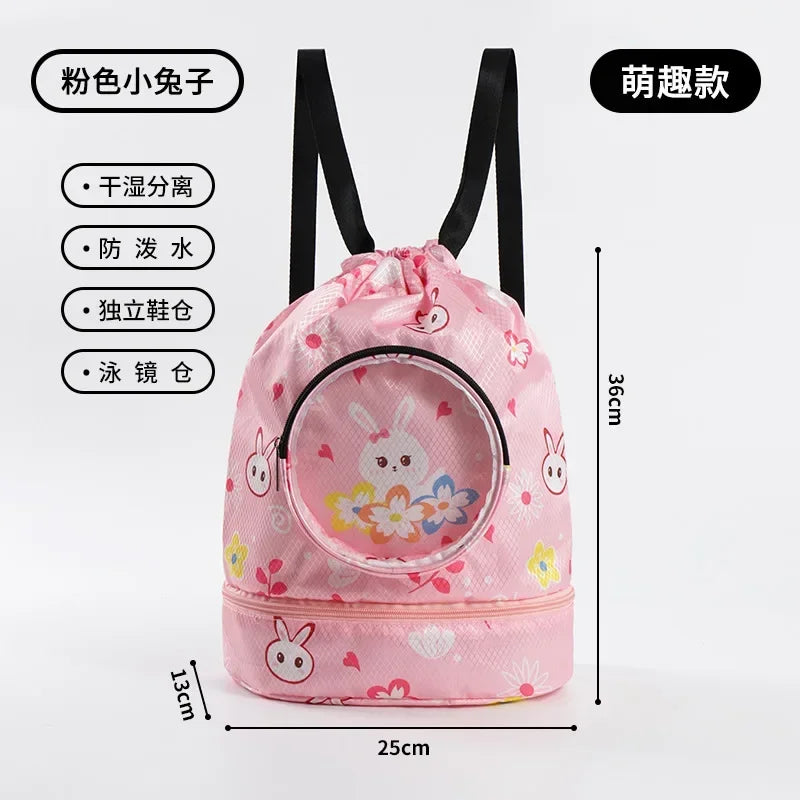 Kids’ Stylish Combo Dry & Wet Backpack – Waterproof Oxford Fabric for School, Swim & Travel