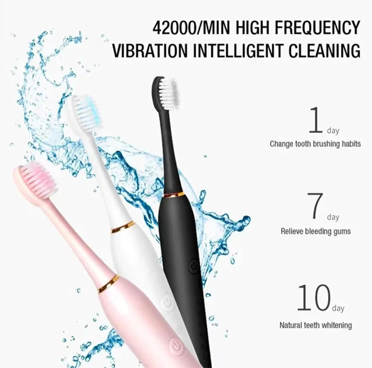 Electric Ultrasonic Toothbrush - USB Charging Waterproof Adult Toothbrush