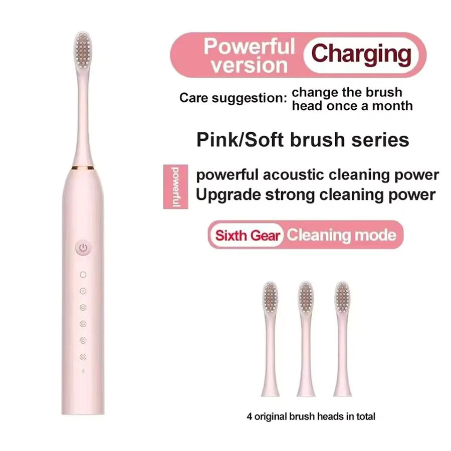 Electric Ultrasonic Toothbrush - USB Charging Waterproof Adult Toothbrush