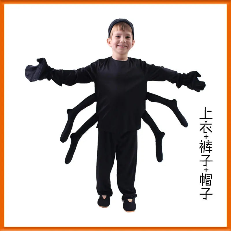 Halloween Kids Animal Play Costumes Spider Modeling Cosplay Suit Children's Stage Performance Costume Set 2024 New