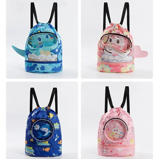 Kids’ Stylish Combo Dry & Wet Backpack – Waterproof Oxford Fabric for School, Swim & Travel