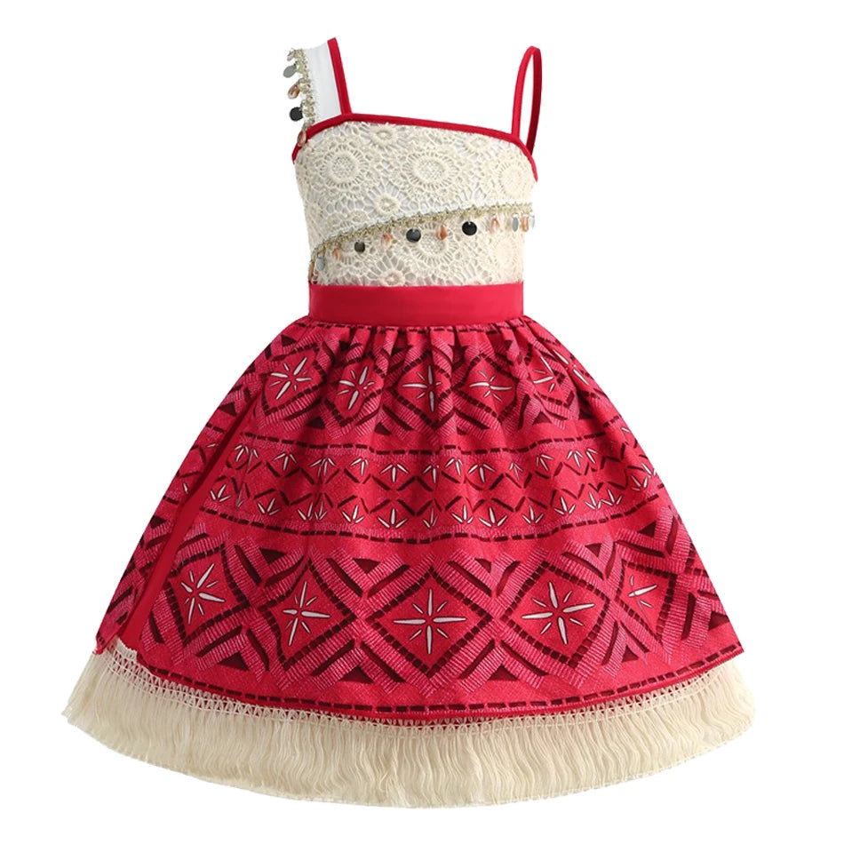 Moana Ocean Adventure Girls Costume New Movie Moana 2 Dress Vaiana Princess Kid Costume Halloween Disguise Carnival Party Dress