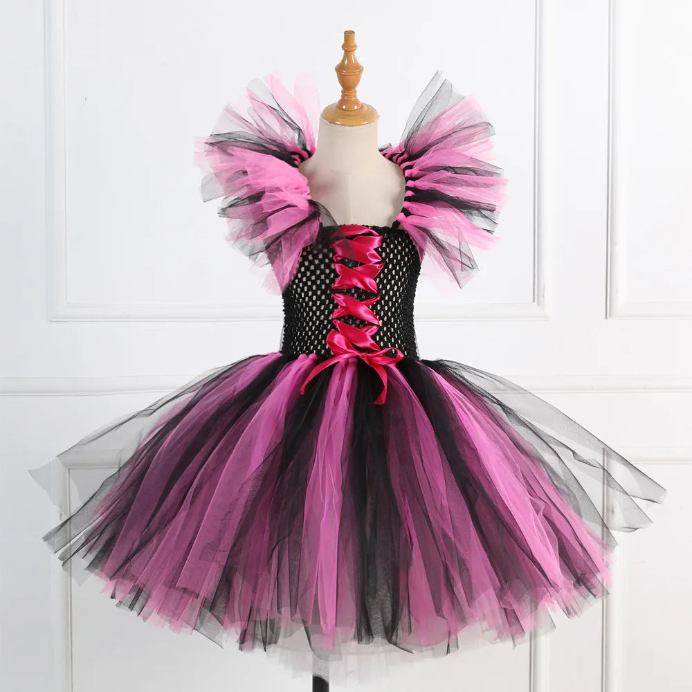 Halloween Costume for Kids Girls Witch Tutu with Hat & Broom