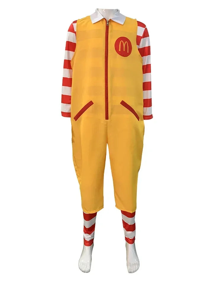 McDonald Cosplay Costume Ronald Masquerade Party Sutra Clown Character Adult Halloween Party Funny Costume Stage Clothes Wig
