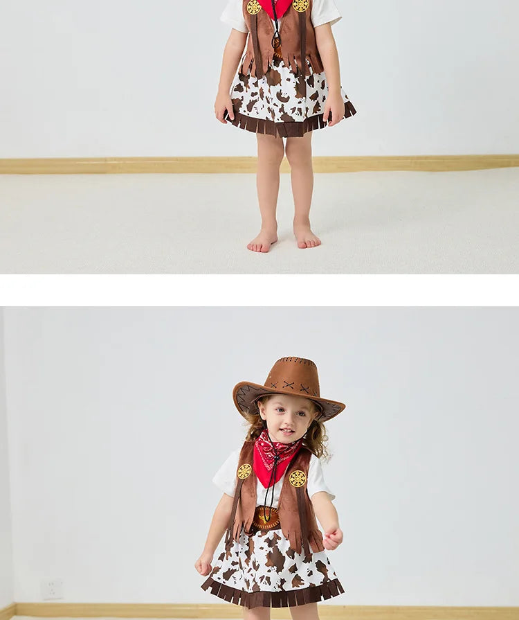 Fantasia Purim Halloween Costumes for Baby Toddler Kids Child Girls Cowgirl Cowboy Costume Party Fancy Dress