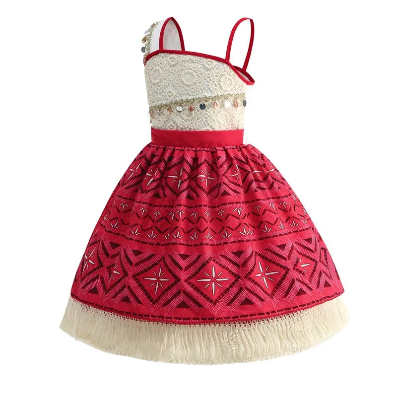 Moana Ocean Adventure Girls Costume New Movie Moana 2 Dress Vaiana Princess Kid Costume Halloween Disguise Carnival Party Dress