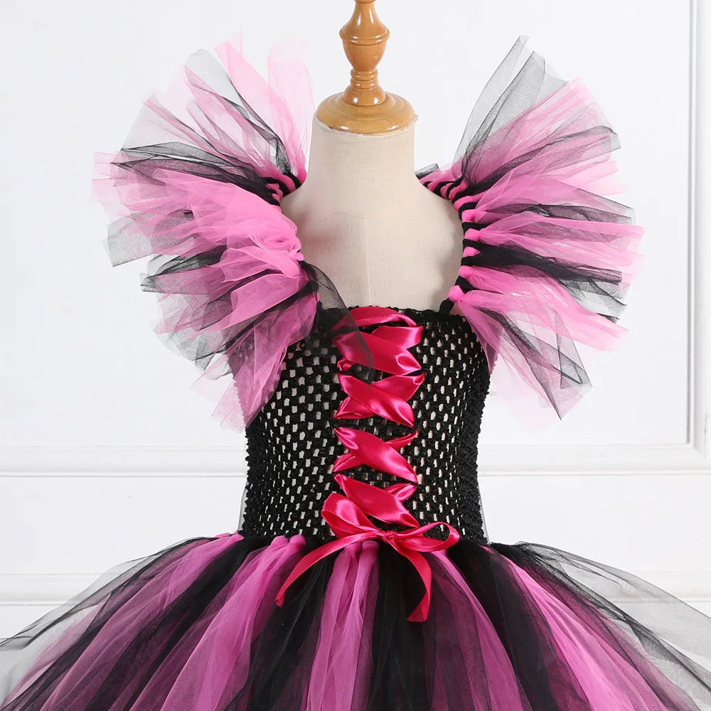 Halloween Costume for Kids Girls Witch Tutu with Hat & Broom