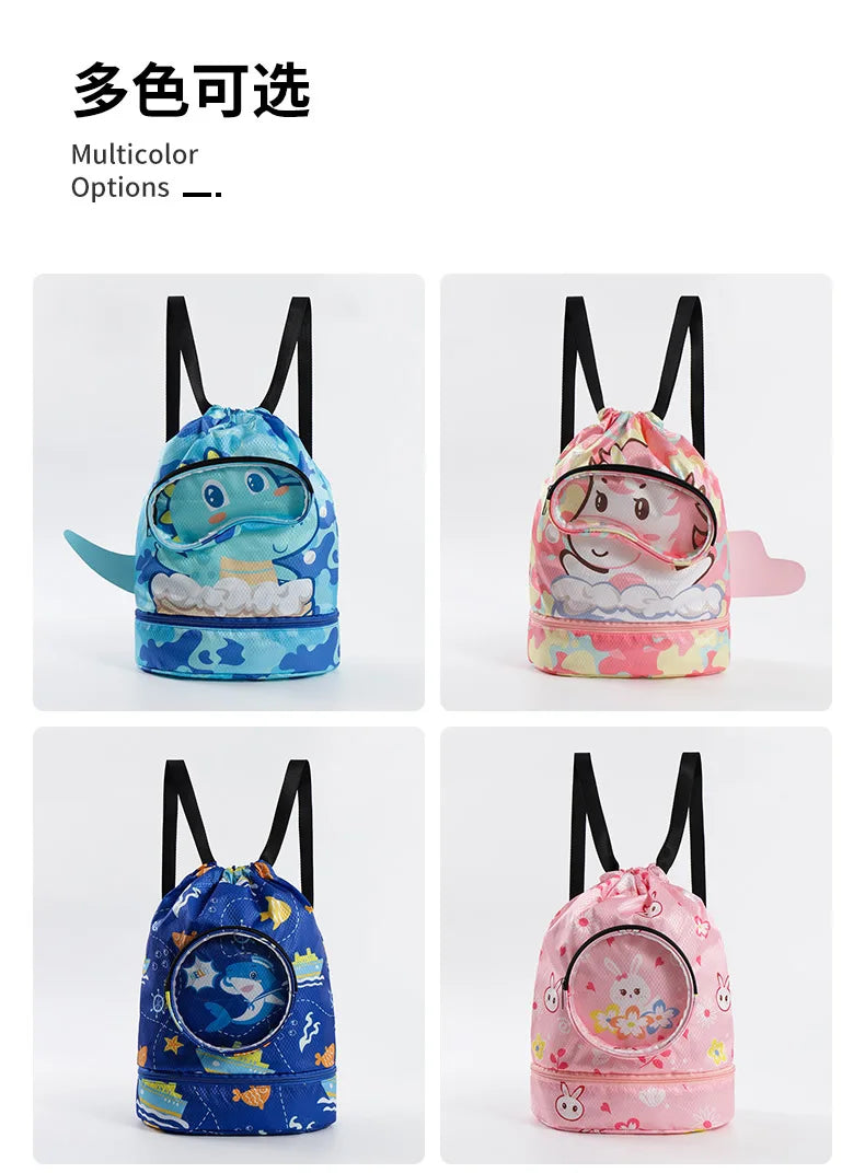 Kids’ Stylish Combo Dry & Wet Backpack – Waterproof Oxford Fabric for School, Swim & Travel