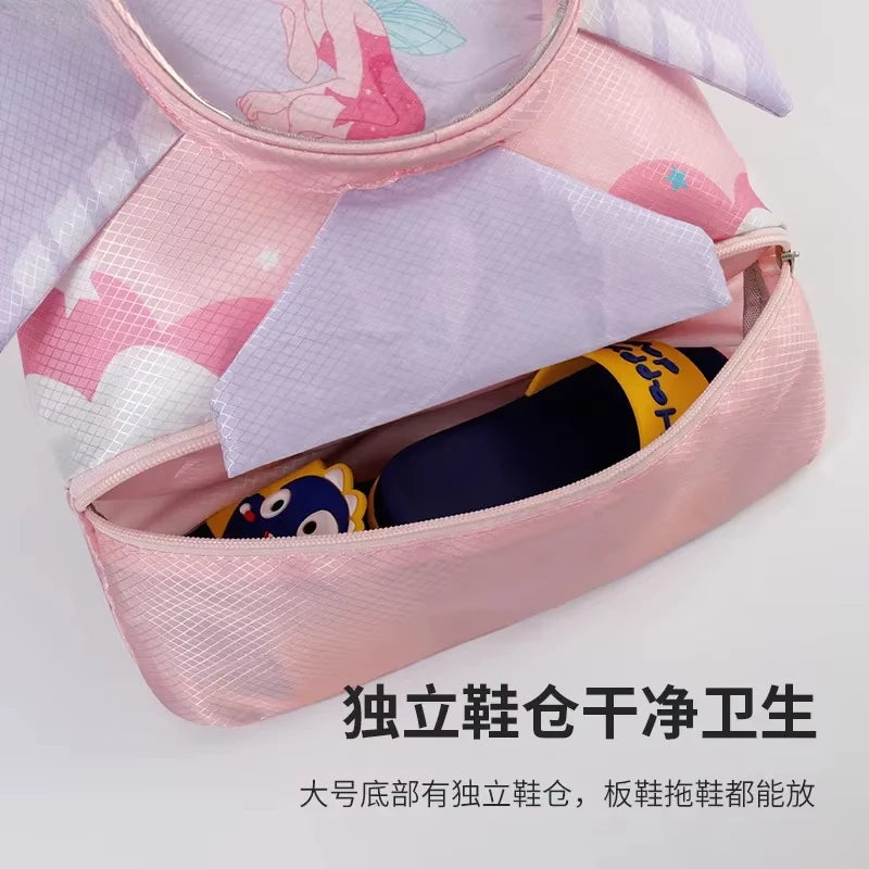 Kids’ Stylish Combo Dry & Wet Backpack – Waterproof Oxford Fabric for School, Swim & Travel