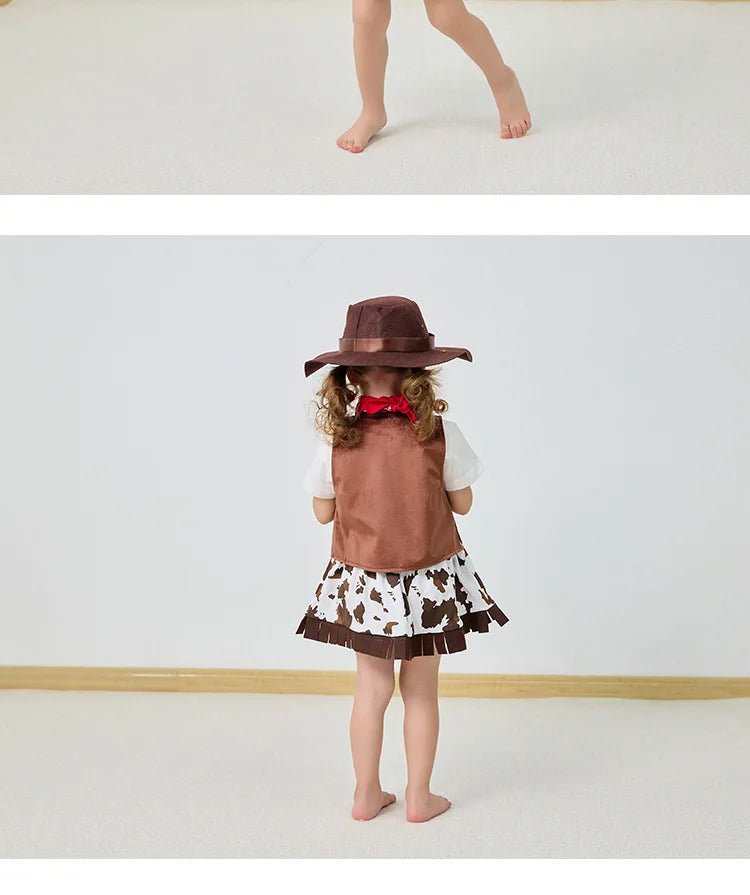 Fantasia Purim Halloween Costumes for Baby Toddler Kids Child Girls Cowgirl Cowboy Costume Party Fancy Dress