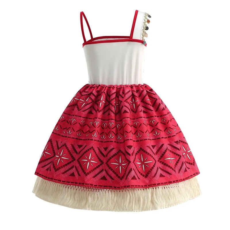 Moana Ocean Adventure Girls Costume New Movie Moana 2 Dress Vaiana Princess Kid Costume Halloween Disguise Carnival Party Dress