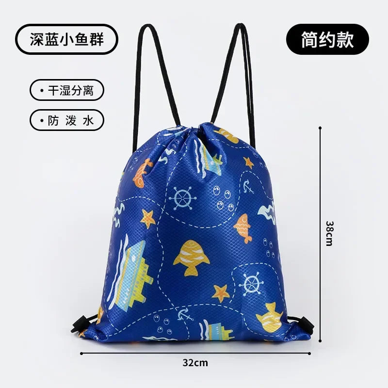 Kids’ Stylish Combo Dry & Wet Backpack – Waterproof Oxford Fabric for School, Swim & Travel