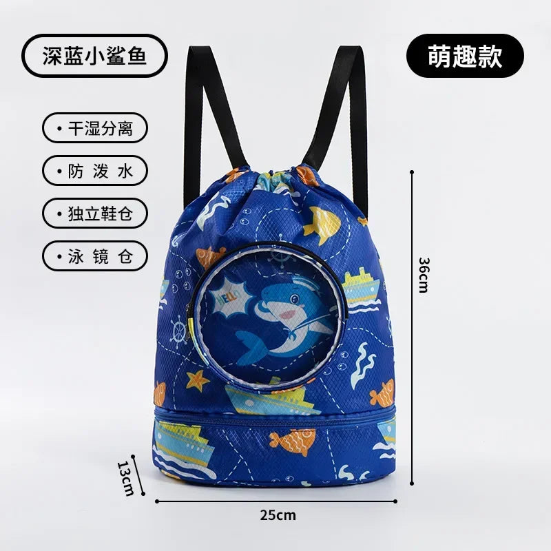 Kids’ Stylish Combo Dry & Wet Backpack – Waterproof Oxford Fabric for School, Swim & Travel
