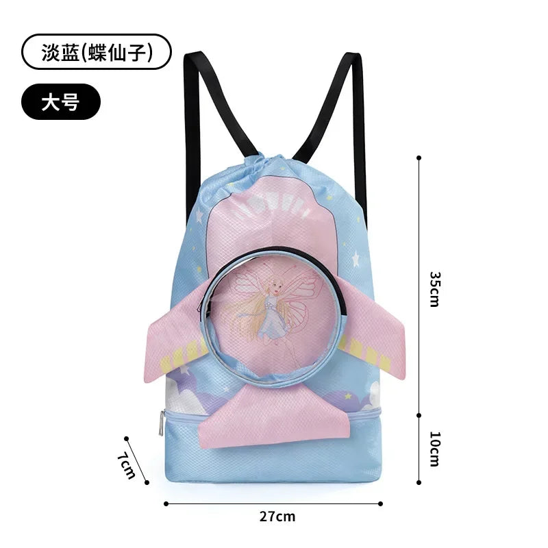 Kids’ Stylish Combo Dry & Wet Backpack – Waterproof Oxford Fabric for School, Swim & Travel