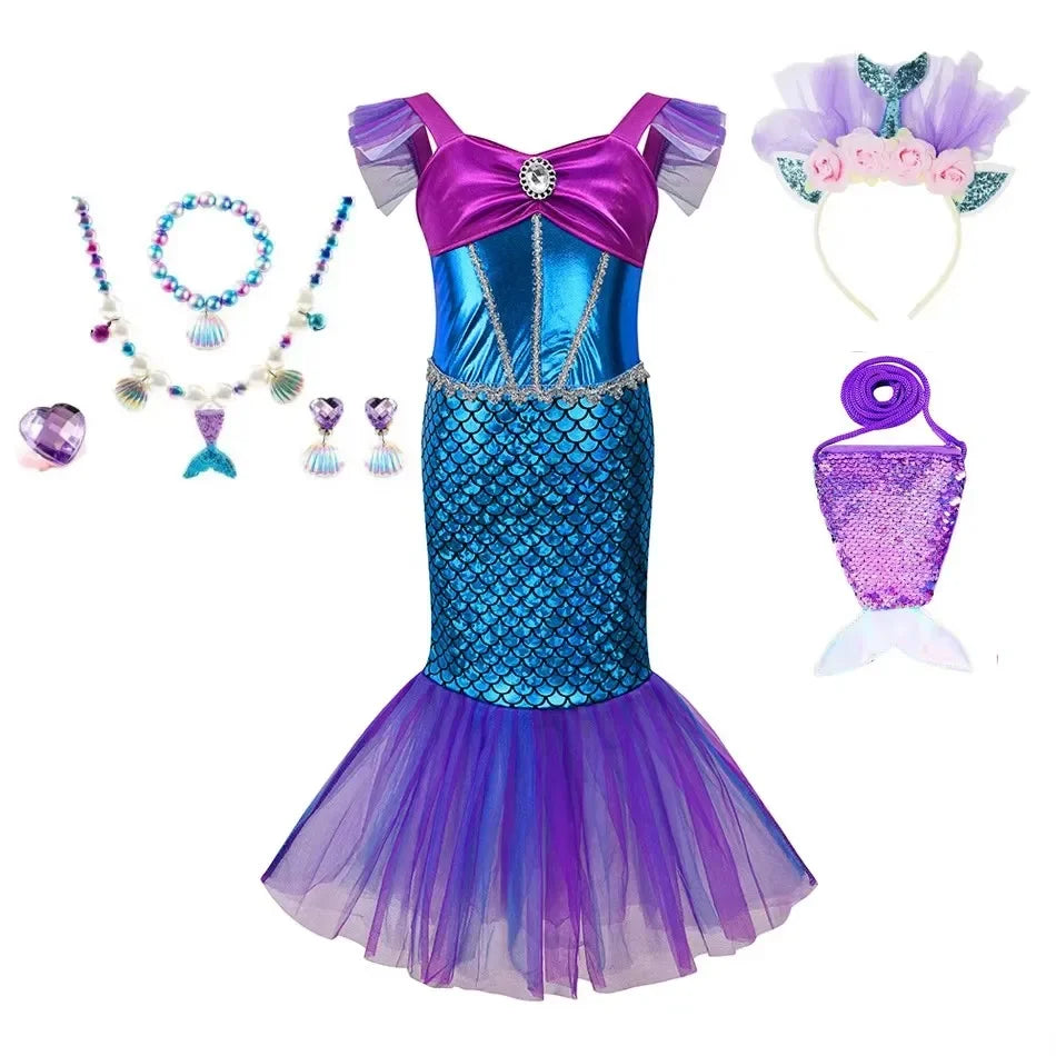 Disney Princess Costume Birthday Party Dress Kids