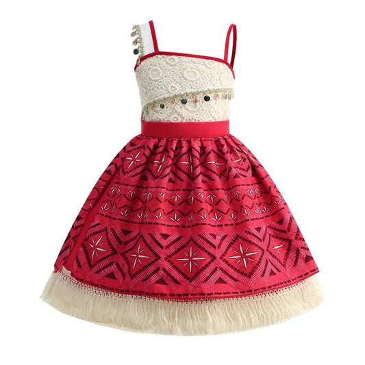 Moana Ocean Adventure Girls Costume New Movie Moana 2 Dress Vaiana Princess Kid Costume Halloween Disguise Carnival Party Dress