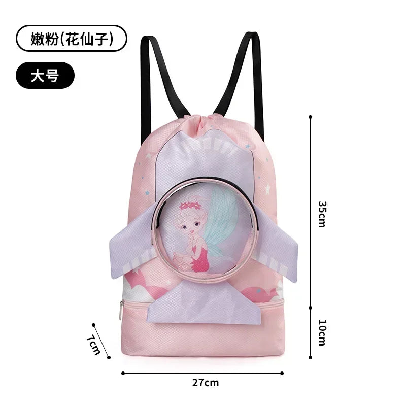 Kids’ Stylish Combo Dry & Wet Backpack – Waterproof Oxford Fabric for School, Swim & Travel