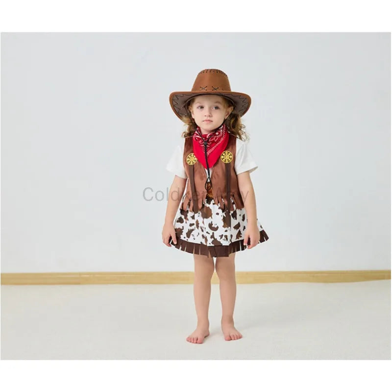 Fantasia Purim Halloween Costumes for Baby Toddler Kids Child Girls Cowgirl Cowboy Costume Party Fancy Dress