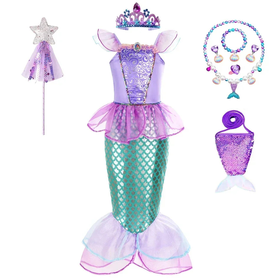 Disney Princess Costume Birthday Party Dress Kids